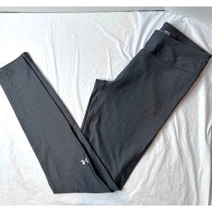 Under Armour Compression Gray Heat Gear Leggings Mid Rise Fitted Size MM Track